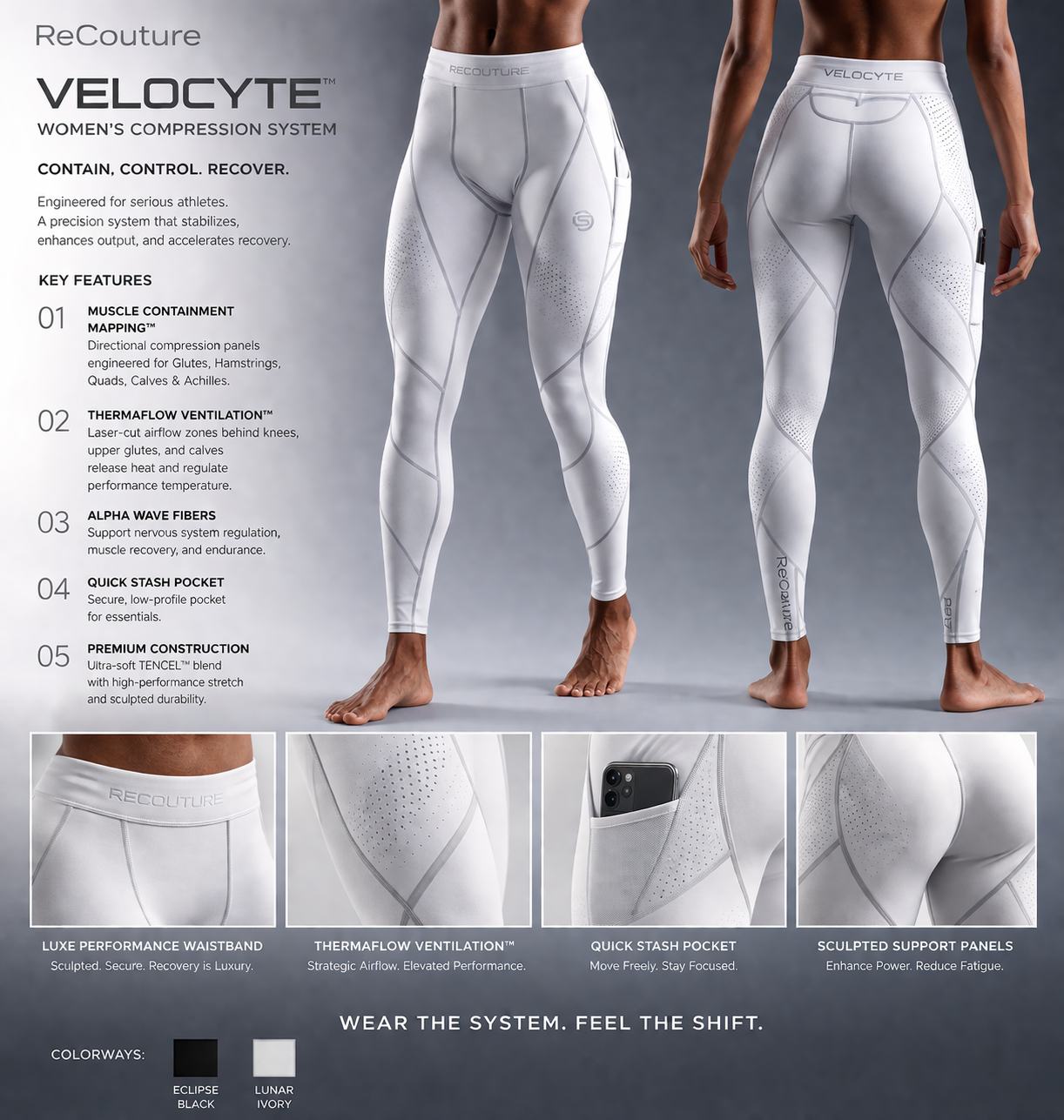 RECOUTURE  – VELOCYTE™ WOMEN’S ULTRA COMPRESSION LEGGINGS