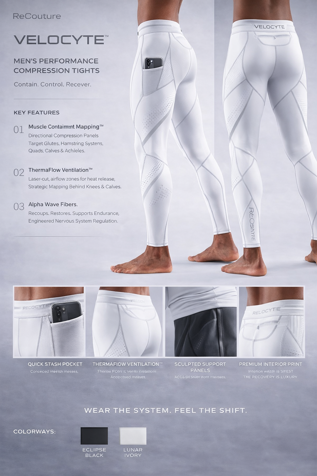 RECOUTURE – VELOCYTE™ MEN’S ULTRA COMPRESSION LEGGINGS